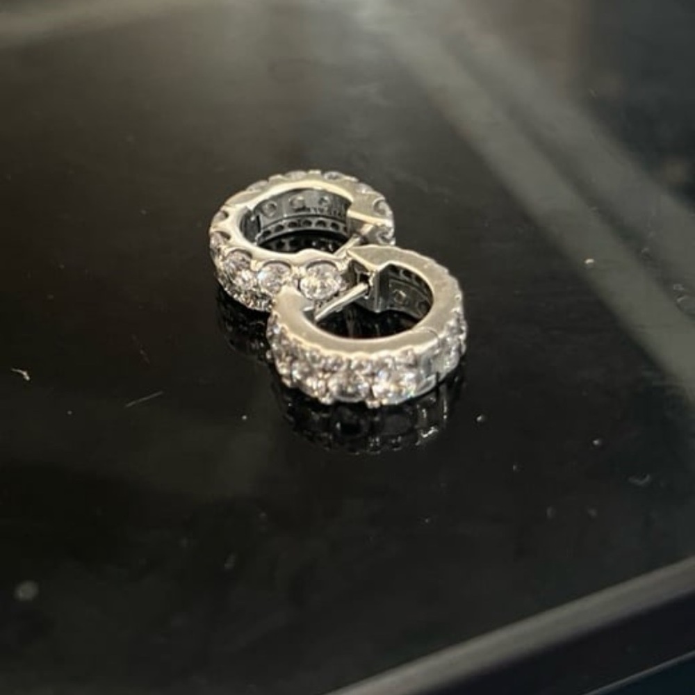 Double Band Pavé Hoop EarringsSterling silver from Pandora - Picture 8 of 10